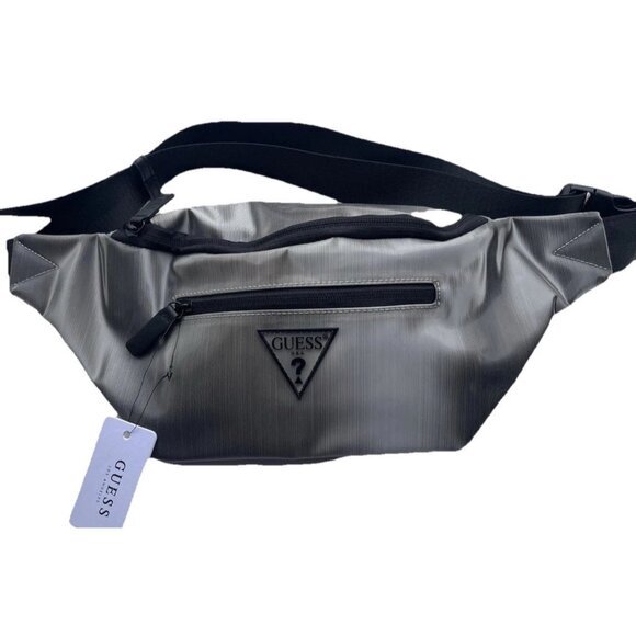 Guess White Leather & Copper Tone Hardware Fanny Pack Belt Bag - Picture 1 of 13